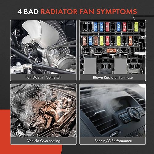 A-Premium Engine Radiator Cooling Fan Assembly Compatible with Select Chevrolet & Buick Models - Impala 2006-2011, Monte Carlo 2006-2007, Lacrosse 2008 - Replace# 89018690, 89018691