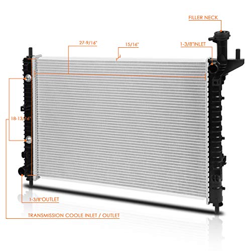DPI-13007 Radiator Compatible with 2007-2017 Buick Enclave Chevy Traverse/GMC Acadia Limited Saturn Outlook AT, Aluminum Core Factory Style Replacement 1-Row Cooling Radiator
