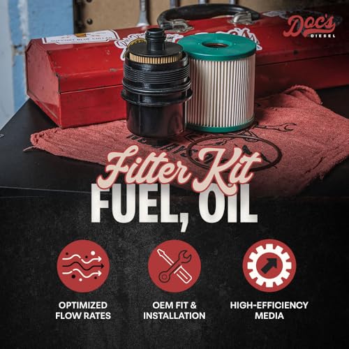 Doc's Diesel Filter Kit DGF430+D11880 | Compatible with Jeep Wrangler/Gladiator 3.0L EcoDiesel 2020+, RAM 1500 3.0L EcoDiesel 2020+ | Replaces 68507598AA, 68498720AA
