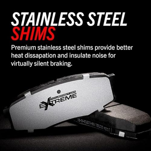 PowerStop Rear Brake Pads for Ram 2500 2019-25 | Ram 3500 2019-25 - Z36 Truck & Tow Carbon-Fiber Ceramic Brake Pads with Installation Hardware, Z36-2225