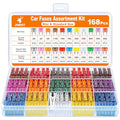 Car Fuses 168 Pcs, JOREST Assortment Kit, 114 Mini Blade Fuses Automotive + 54 Standard Auto Fuses + 1 Fuse Pullers – for Car/RV/Truck/Motorcycle/Boat (2Amp 3A 5A 7.5A 10A 15A 20A 25A 30A 35A 40A)