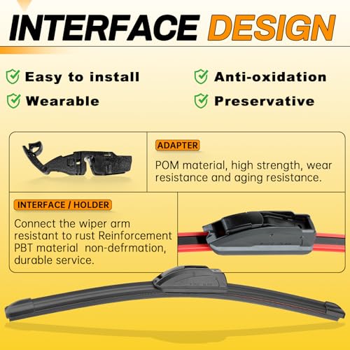 AUTOBOO 26" and 18" Windshield Wipers Blades (Pack Of 2),OEM Quality Premium All-Seasons Wiper blades,Stable and Quiet wiper blades