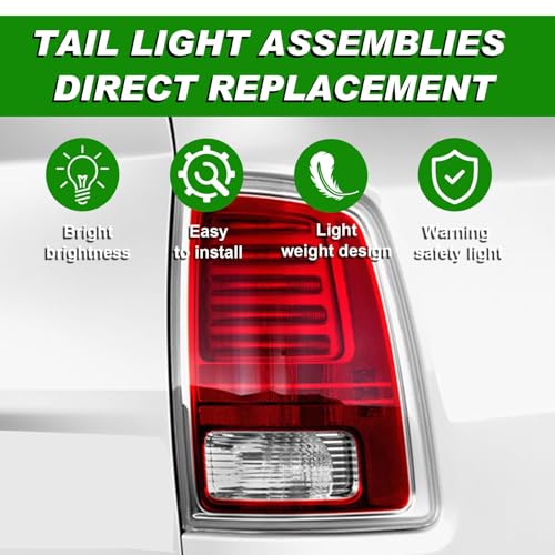Lochnchn LED Tail Light Assembly Compatible with 2013-2018 Dodge Ram 1500,2014-2018 Ram 2500 3500 Right Passenger Side Led Taillights Rear Outer Tail Lamp Replace CH2801203 68093078AB