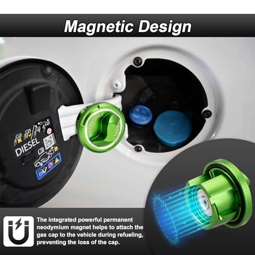 ROMELACK Magnetic Billet Aluminum Diesel Fuel Cap & DEF Caps Compatible with Dodge Ram 1500 2500 3500 2019-2023