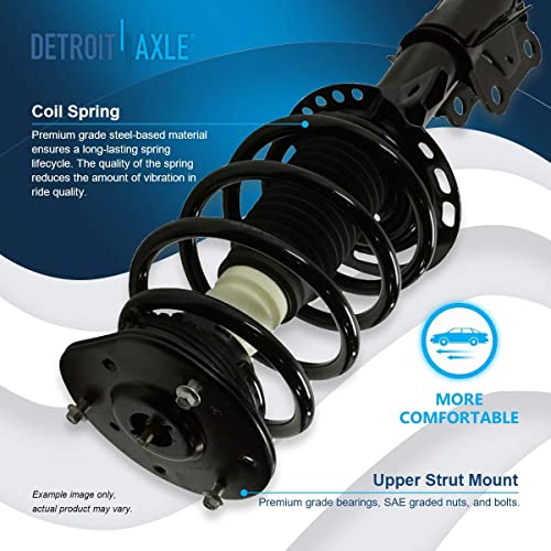 Detroit Axle - FWD Front End Suspension Kit for 2013-2020 Ford Fusion, Lower Control Arms w/Ball Joint Tie Rods Sway Bars Struts & Coil Spring Rear Shock Absorbers Replacement