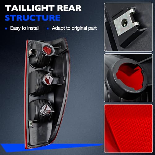 Misakomo Tail Light Assembly Compatible with 2004-2012 Chevy Colorado/GMC Canyon, Left & Right Halogen Rear Tail Lamps, Brake Taillight Housing Replaces GM2800164 GM2801164