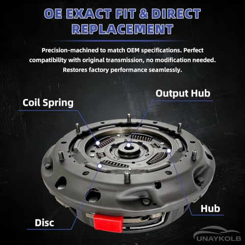 UnayKolb 6DCT250 DPS6 Auto Transmission Dual Clutch Drum Set Dual Clutch Kit Compatible with Ford Focus 2011-2019/Fiesta 2011-2018/B-MAX/EcoSport 2013-2017/Figo 2016-2018 602000800
