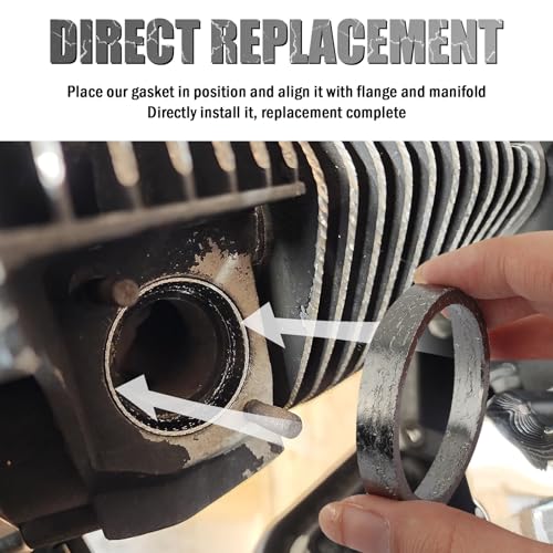 2PCS Exhaust Gasket Graphite and Steel,Exhausts Flange Gasket Compatible with Harley Softail Dyna Touring Sportster,Exhaust Manifold Gaskets Sealing Motorcycle Accessories