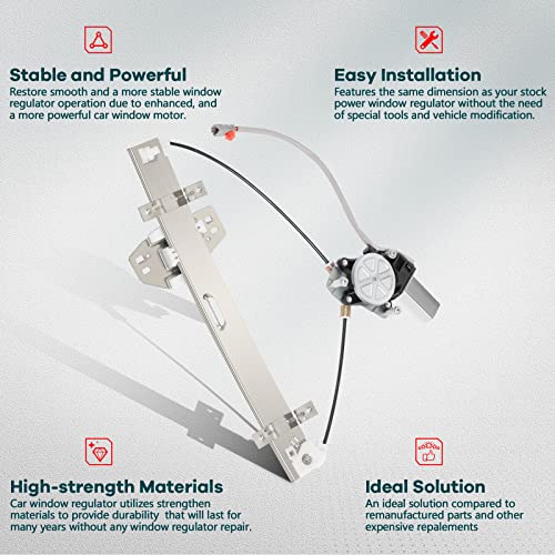 Power Window Regulator Rear Right Passenger Side with Motor fits for Acura MDX for 2001-2006, 72710S3VA03 748-559