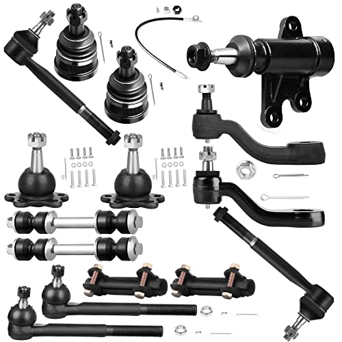 SOSOPART 15pc Set Front Suspension Kit Tie Rod End Adjusting Sleeve Sway Bar Link Lower Upper Ball Joint Idler Arm Pitman Arm Replacement for 1993-1999 For Chevy C1500 1995-2000 For Chevy Tahoe RWD