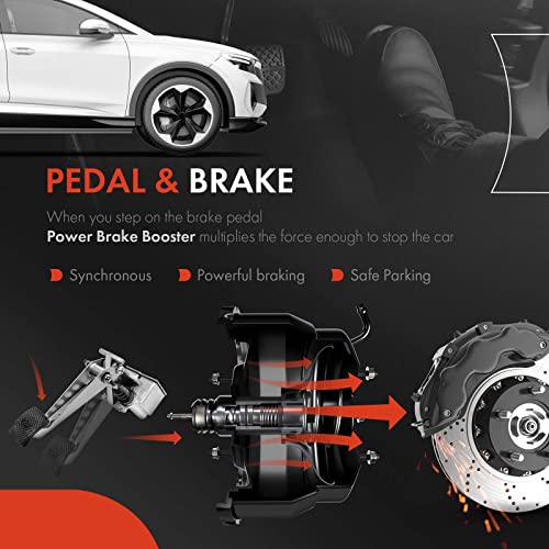 A-Premium Vacuum Power Brake Booster Compatible with Ford Mustang 1984-1993, Fairmont 1981-1983, Granada 1981-1982, LTD, Thunderbird & Mercury Capri, Cougar, Marquis, Zephyr, Without Master Cylinder