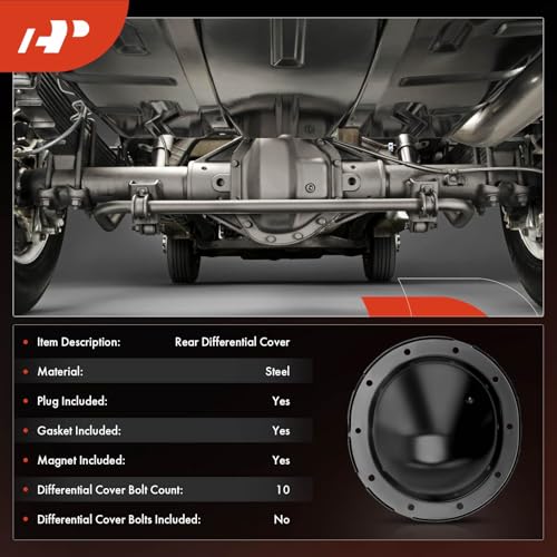 A-Premium 8.5 or 8.625 inch Ring Gear Rear Differential Cover W/Gasket Fit for Chevy, GMC, Cadillac, Buick, Pontiac & Oldsmobile - Impala, Tahoe, Express, Blazer, Yukon, Sonoma, Regal, 98, Cutlass
