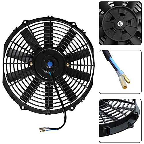 MuHize Electric Radiator Cooling Fan, 12" Universal High Performance Fans(2026 New), Puller Electric Radiator Cooling Assembly 12V 80W with Mount Kit (Pack of 2)