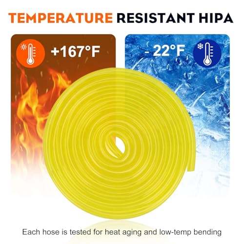 Hipa 4 Size Gas Fuel Line Hose Tubing 4 ft. Each for Small Engine Chainsaw Lawn Mower String Trimmer WeedEater Blower Model Parts I.D x O.D 1/8" x 3/16" 3/32" x 3/16" 1/8" x 1/4" .08" x .14"