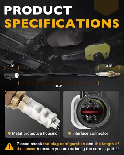 Oxygen Sensor Upstream Downstream O2 Sensor 4Pcs | Compatible with Ford F150 F250 Ranger Expedition Explorer Escape, Mazda Tribute, Lincoln & More | Replace# 15717, 15716, 15664, ZZC318861