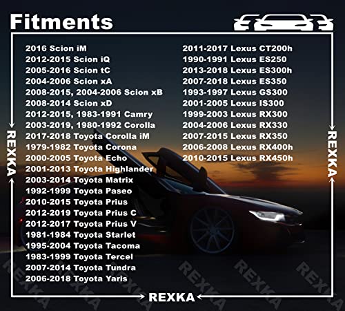 Rexka 51pcs Fender Liner Wheelhouse Liner Mud Guard Nylon Screw Grommet Nut Retainer for Toyota Lexus 90189-06013 Camry Corolla Highlander Tundra Tacoma Sequoia - Multipurpose Auto Trim Body Remover