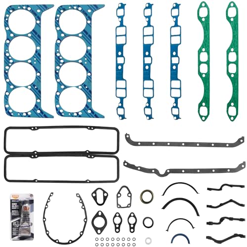 Tyrigion 260-1045 Full Engine Gasket Set, 1955-1980 SBC 283 302 307 327 350 V8 Gasket Kit for Chevy C10 C20 Caprice Impala for Buick Century Skylark for Olds