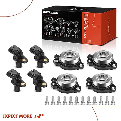 A-Premium 4-PC Camshaft Position Sensor + 4-PC Camshaft Adjuster Magnet Solenoid Kit Compatible with Mercedes-Benz Vehicles - 2006-2015 - C, CLK, CLS, E, G, GL, GLK, ML, R, S, SLK - Intake & Exhaust