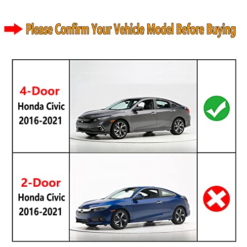 GEATaaT 4Pcs Weatherstrip Window Moulding Trim Seal Belt Compatible with 2016-2021 Honda Civic 4 Door Sedan