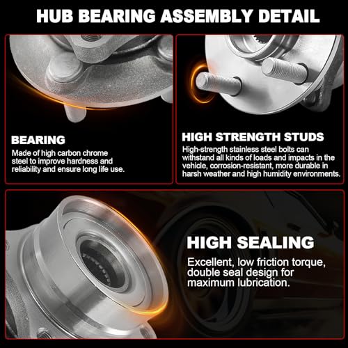 Pair 513121 Front Wheel Bearing Hub Assembly Compatible with Chevy Impala Lucerne Venture,for Cadillac DTS Eldorado Deville Seville for Buick Century Regal,for Pontiac Montana Grand Prix, 5 Lug w/ABS