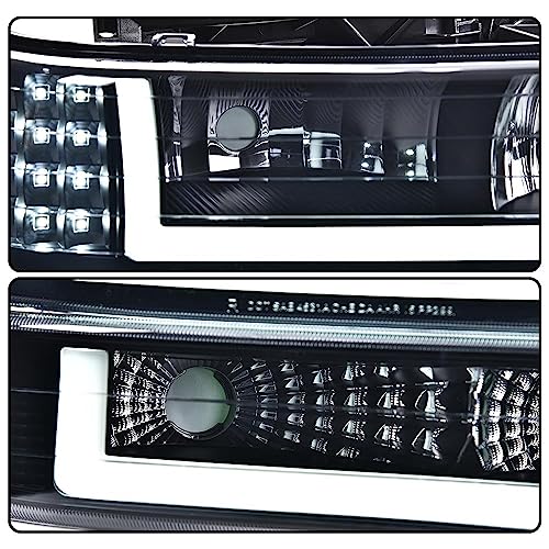 G-PLUS LED DRL Headlights Assembly Fit Chevy Silverado 1500 2500 1999-2002