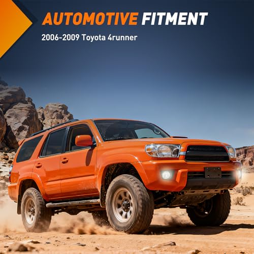 Nilight Fog Lights Assembly Compatible with 2006 2007 2008 2009 Toyota 4runner Left Driver and Right Passenger Side Clear Lens Fog Lamps Replacement 9006 12V 51W Bulbs