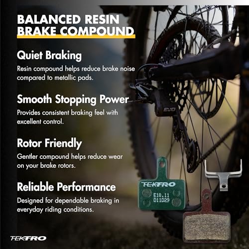 TEKTRO E10.11 Resin Disc Brake Pads | Organic Resin | Smooth & Powerful Braking | Easy Replacement