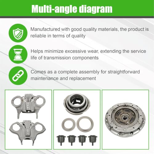munirater 6DCT250, DPS6 Transmission Clutch Kit with Clutch Fork Kit Replacement for Focus 2012-2019, Replacement for B-MAX 2012-2019