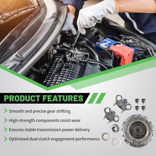 6DCT250 DPS6 Transmission Dual Clutch w/Forks Bearing Kit, Compatible with Ford Focus Fiesta EcoSport 2010 2011 2012 2013 2014 2015 2016