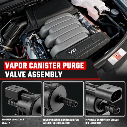 ISINFLASH 06E906517A EVAP Vapor Canister Purge Valve Solenoid Assembly Compatible With Volkswagen VW Beetle Eos Golf Sportwagen GTI Jetta Passat Rabbit Touareg Audi A4 A6 0280142431
