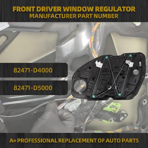 Dasbecan Front Left Driver Side Power Window Regulator with Panel Compatible with Kia Optima K5 2016-2021 Replaces 82471-D4000 82471-D5000 Without Motor