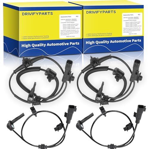 ABS Wheel Speed Sensor Front and Rear Left and Right Fit for Chevy & Buick Models - Verano 2012-2017, Cruze 2011-2015, Volt 2011-2015 - Front and Rear, Driver and Passenger Side, (4pcs)