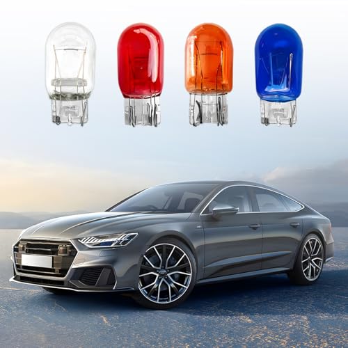 TNAIYH 10PCS Car 7443 Bulb, T20 12V W21/5W Clear Glass Vehicle Stop Brake Tail Turn Signal Light, Long Life DRL Reverse Light Miniature Bulb, Compatible with Silverado Canyon Fusion (Clear)