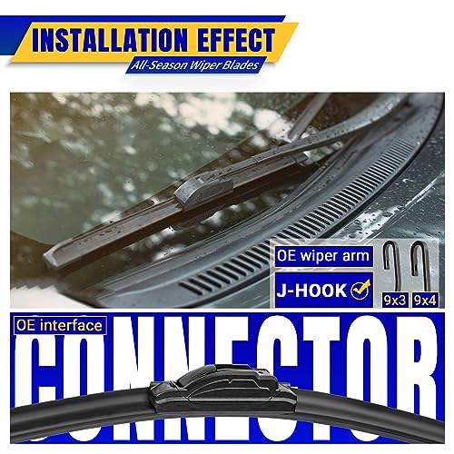 3 wipers Replacement for 2017-2021 2022 Honda CRV CR-V, Windshield Wiper Blades Original Equipment Replacement - 26"/17"/12" (Set of 3) U/J HOOK