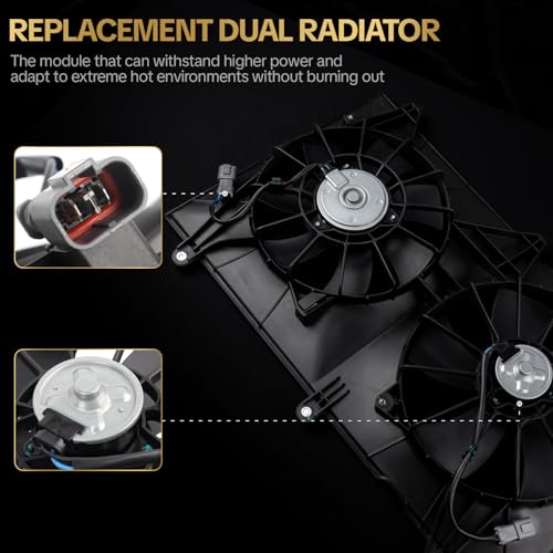 AUTISTOP 620-225 AC Condenser Cooling Radiator Fan Assembly Fits for 2003 2004 2005 2006 2007 Accord L4 2.4L Gas 620225 630840