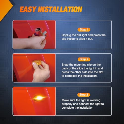 Nilight Fender Side Marker Lights 4 PCS Red Amber Front Rear Clearance Light Compatible with Ford 1999-2010 F350 F450 F550 Super Duty Dual Wheeler Trucks