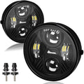 KARSAM Round LED Fog Lights for 2005-2011 Toyota Tacoma, 2007-2013 Tundra, 2004-2006 Solara, 2008-2015 Sequoia Accessories, Front Bumper Driving Fog lamp Plug and Play DOT Approved Fog Light Assembly
