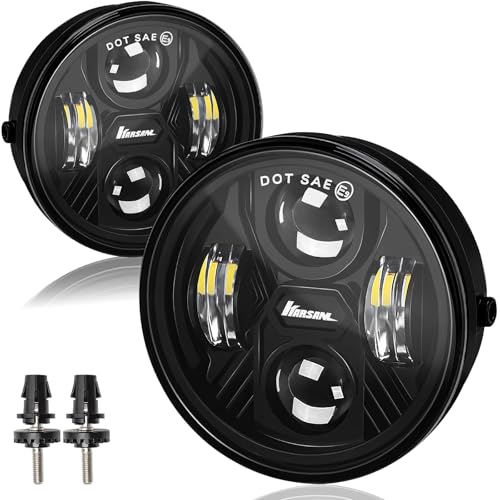 KARSAM Round LED Fog Lights for 2005-2011 Toyota Tacoma, 2007-2013 Tundra, 2004-2006 Solara, 2008-2015 Sequoia Accessories, Front Bumper Driving Fog lamp Plug and Play DOT Approved Fog Light Assembly