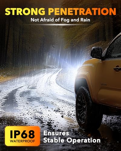 OXILAM H11 LED Light Bulb, 1100% Brighter 6500K Cool White, Anti-Flicker, 70,000Hrs Lifespan, Plug and Play, IP68, H16 LED Light Compatible with Cars Trucks SUVs, Pack of 2