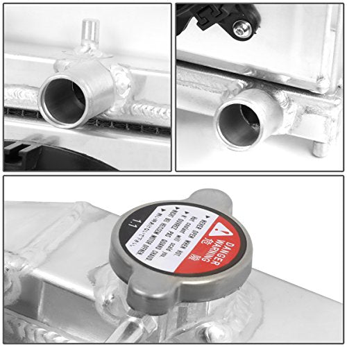 DNA Motoring RA+FS-HC92-42-2 2-Row Radiator with Fan Shroud Compatible with 92-00 Civic / 93-97 Del Sol / 94-01 Integra MT