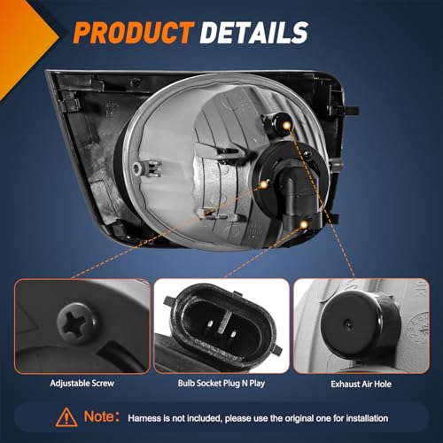 Nilight Fog Lights Assembly Compatible with 2006 2007 2008 2009 Toyota 4runner Left Driver and Right Passenger Side Clear Lens Fog Lamps Replacement 9006 12V 51W Bulbs