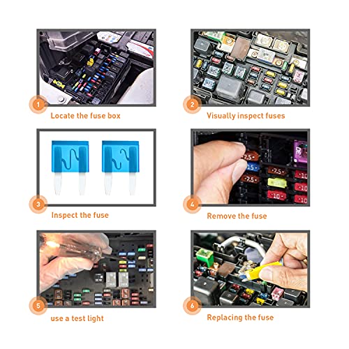 Nilight 120Pcs Blade Fuses Assortment 5, 7.5, 10, 15, 20, 25, 30 AMP Regular Mini ATM/APM Blade Fuses for Cars Trucks Boats Automotives, 2 Years Warranty, Multicolor