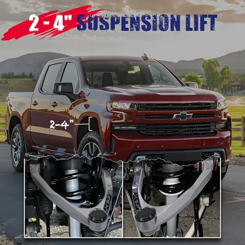 KSP Silverado Upper Control Arms, 2-4" Aluminum Forged Control Arm Compatible With Ch-evy Silverado GMC Sierra 1500 2007-2018,2pcs Aftermarket UCA With Flexible Ball Joint