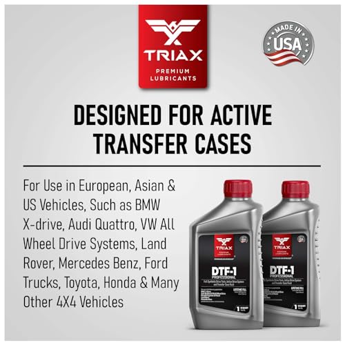 TRIAX DTF-1 Professional Transfer Case Fluid Full Synthetic, Lifetime Fill, All Season Down to -60 F, Compatible with BMW Xdrive, Audi/VW Quattro, Range Rover, Ford, Porsche & Many AWD (1 Quart)