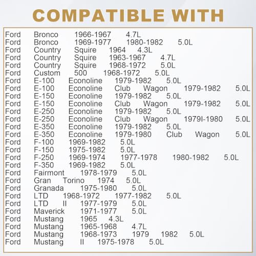 Partsflow Full Engine Gasket Set Compatible With 1963-1982 Ford 260 289 302 V8 4.3L 4.7L 5.0L, 260-1125