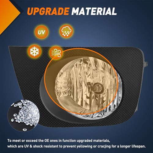 Nilight Fog Lights Assembly Compatible with 2006 2007 2008 2009 Toyota 4runner Left Driver and Right Passenger Side Clear Lens Fog Lamps Replacement 9006 12V 51W Bulbs