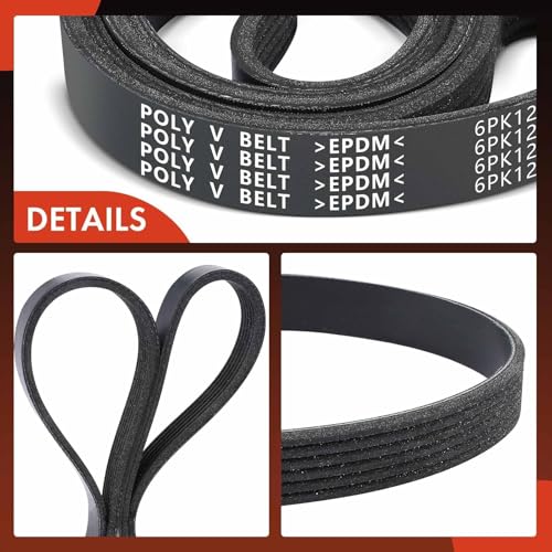A-Premium 49.45 Inch Serpentine Belt Compatible with Toyota, Hyundai, Kia & Lexus Cars - Camry 2012-2017, RAV4, Elantra, Sonata, Accent, Tucson, Veloster, Soul, Optima, Rio, tC, Gas Only