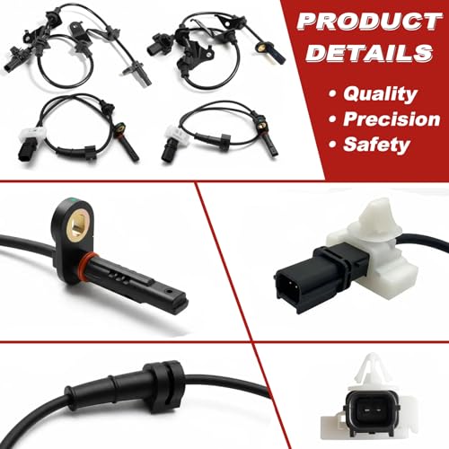 ABS Wheel Speed Sensor 4Pcs: Front Rear Left & Right Compatible with Acura 2009-2014 TSX L4 2.4L V6 3.5L, Honda 2008-2012 Accord L4 2.4L V6 3.5L, 2010-2011 Accord Crosstour V6 3.5L, 2012 CR-V L4 2.4L