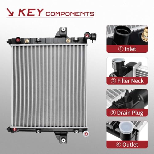 YITAMOTOR Radiator Compatible with 1999-2004 Grand Cherokee 4.0L L6