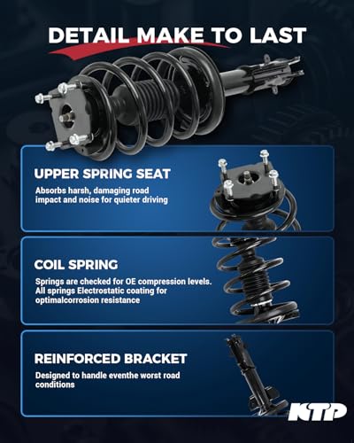 KTP 2pcs Front Struts Complete strut Assembly Fit for 2011-2014 Ford Mustang GT/Base/Shelby GT500, 2012-2013 Ford Mustang Boss 302, Quick Install Ready Shocks Assembly Replace 172540